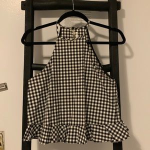 Gingham Peplum Top